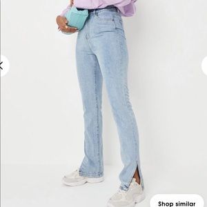 Light Blue‎ Wrath Side Split Hem Jeans